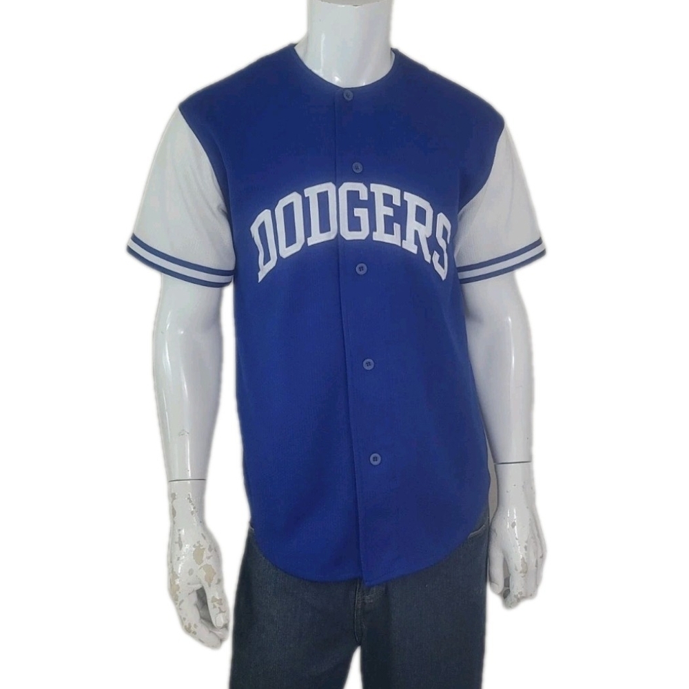 LA Dodgers Starter Vintage Short Sleeve Baseball Jersey Sewn Blue & White Size M